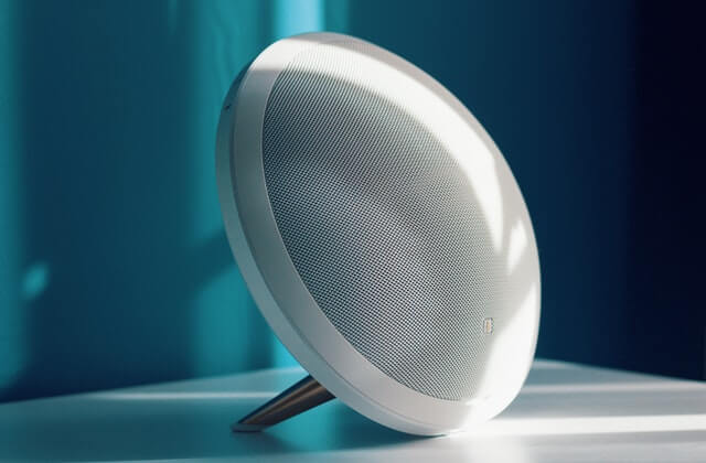 white portable Bluetooth wireless speaker