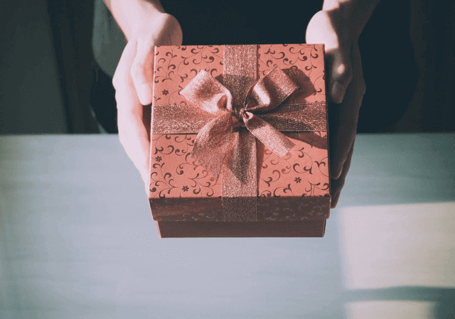 Holding a gift