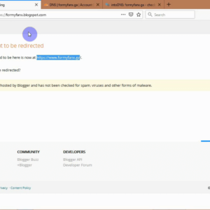 Blogger redirect error